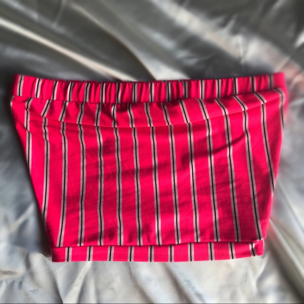 Bright Pink Strapless Top
